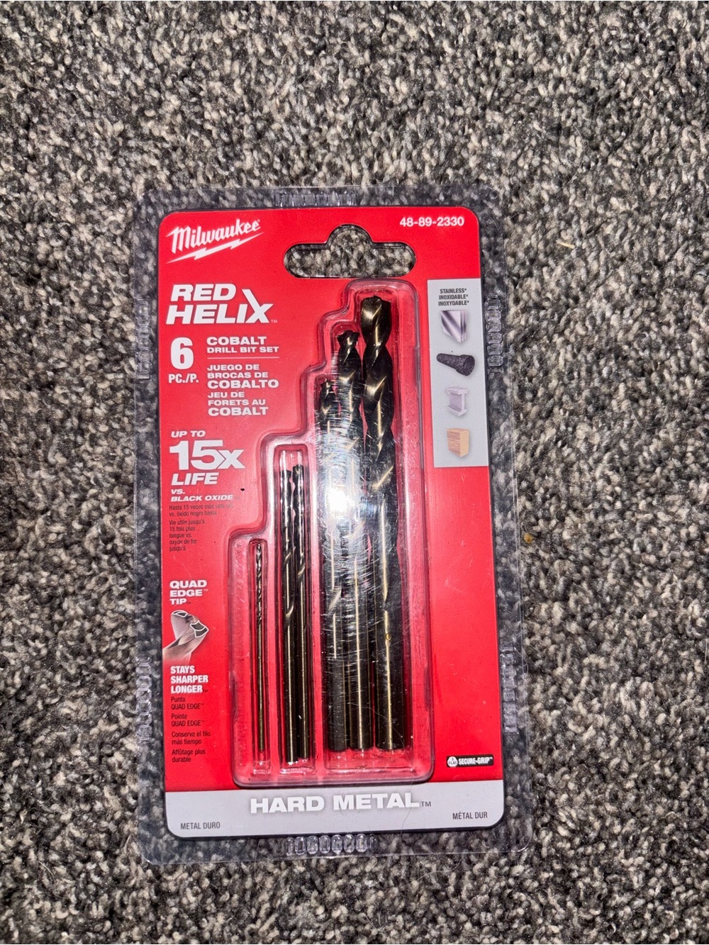 Milwaukee 6pc Cobalt Drill Bit Set - Red Helix